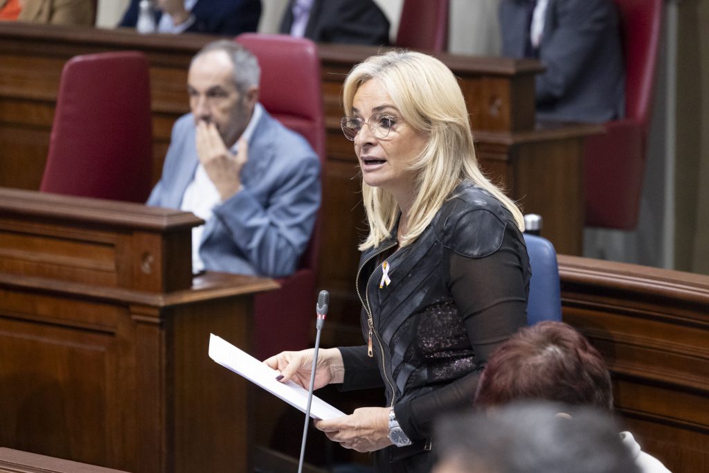 Esther Monzón en el Pleno del Parlamento