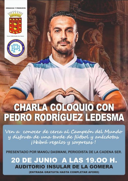 270525 Cartel encuentro con el futbolista Pedro Rodríguez en La Gomera