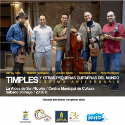 Cartel Celebracioìn del deìcimo aniversario de “Timples y otras PequenÞas Guitarras del Mundo”