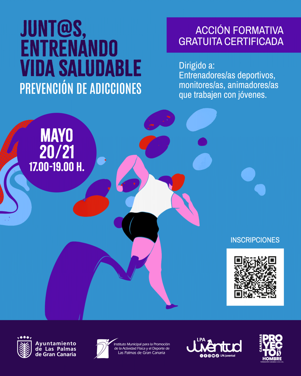 Cartel Junt@s, entrenando vida saludable