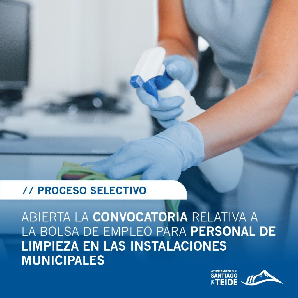Cartel convocatoria personal de limpieza instalaciones municipales