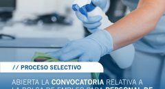 Cartel convocatoria personal de limpieza instalaciones municipales