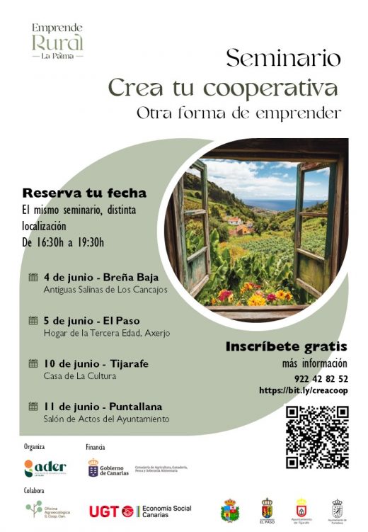 Cartel seminario 'Crea tu cooperativa'