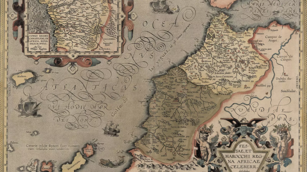 Mapa de la costa de Canarias, suroeste peninsular y África recogido en el ‘Teatro del Mundo’ de Abraham Ortelius Centro Nacional De Información Geográfica
