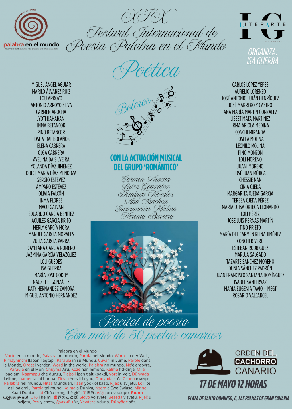 XIX Festival Internacional Poética - orden del cachorro canario 17 mayo