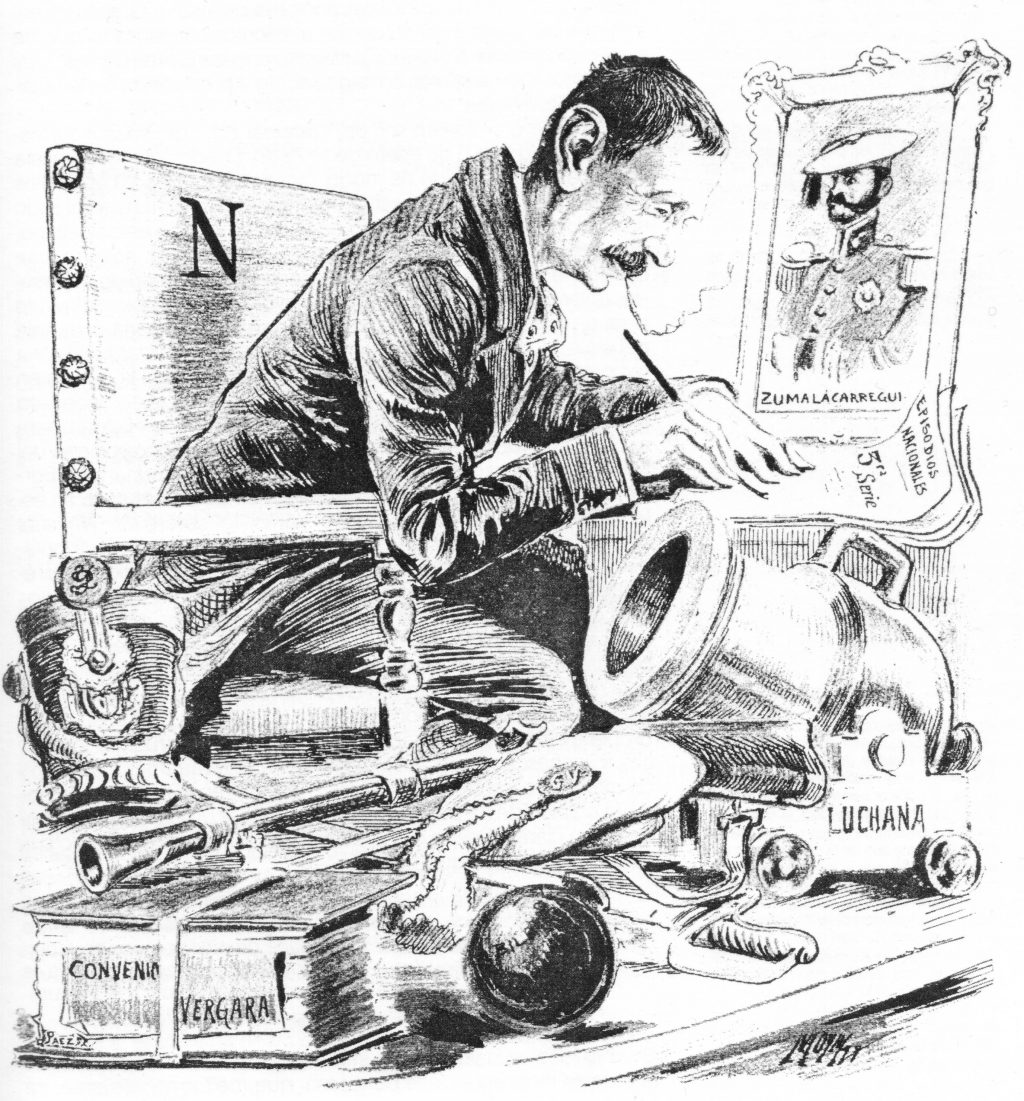caricatura del escritor Benito Pérez Galdós