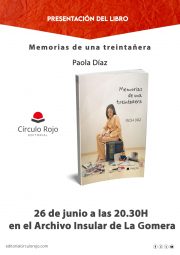 210625 Cartel de la presentación del libro Memorias de una treintañera, de Paola Díaz
