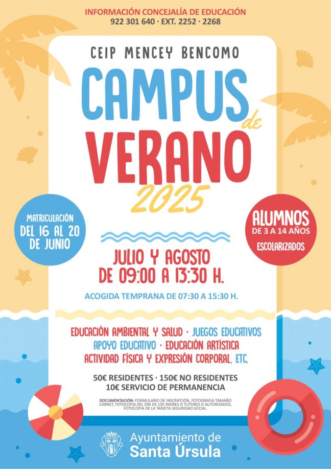 Cartel campus verano Santa Úrsula