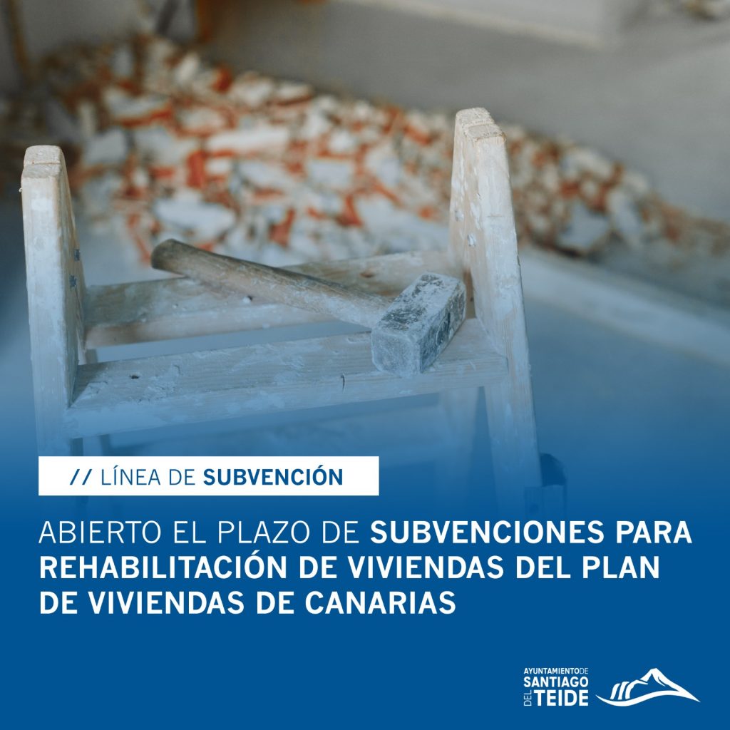 Cartel subvenciones rehabilitación de viviendas Plan de Vivienda de Canarias 2020-2025