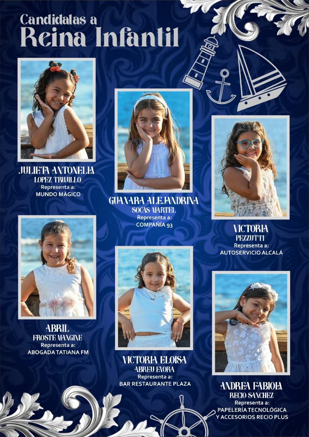 Cartel candidatas infantiles fiestas El Carmen 2025 Puerto de Santiago