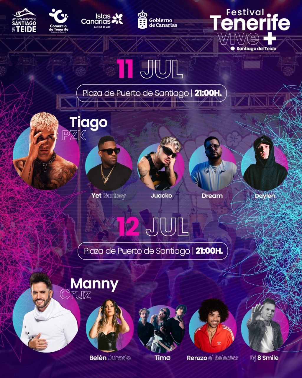 Cartel del Festival Tenerife Vive+Santiago del Teide 2025