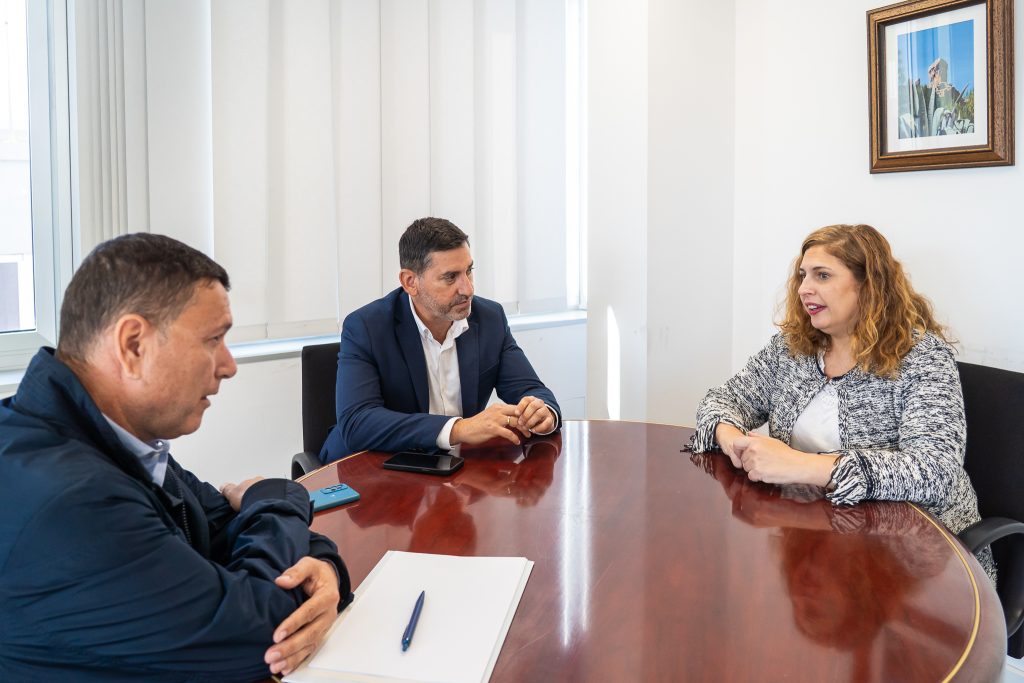 Dimas Sarmiento, Alejandro Marichal en la reunión mantenida con Consejería de Bienestar Social del Cabildo 2
