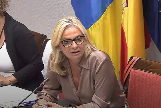 Esther Monzón durante la Comisión de Sanidad