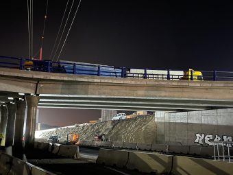 La Consejería de Obras Públicas finaliza con éxito la prueba de carga del semienlace de Chafiras 2