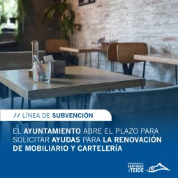 Cartel línea de subvención renovación de mobiliario