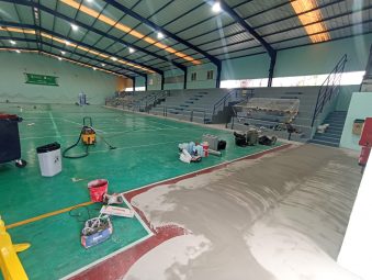 Trabajos de renovación del pavimento de la pista principal del Leoncio Castellano Tamaraceite