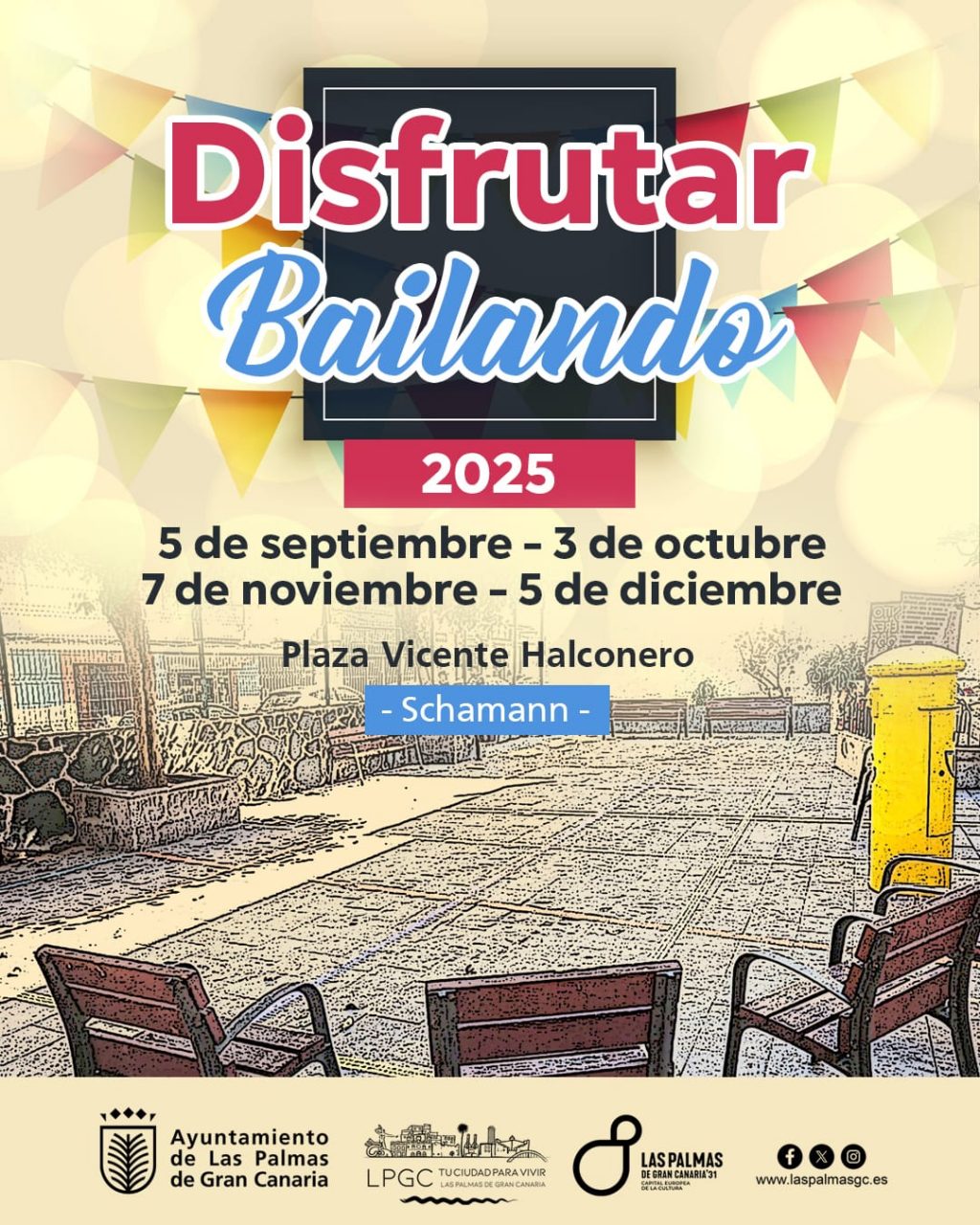 Cartel Disfruta Bailando en Vicente Halconero